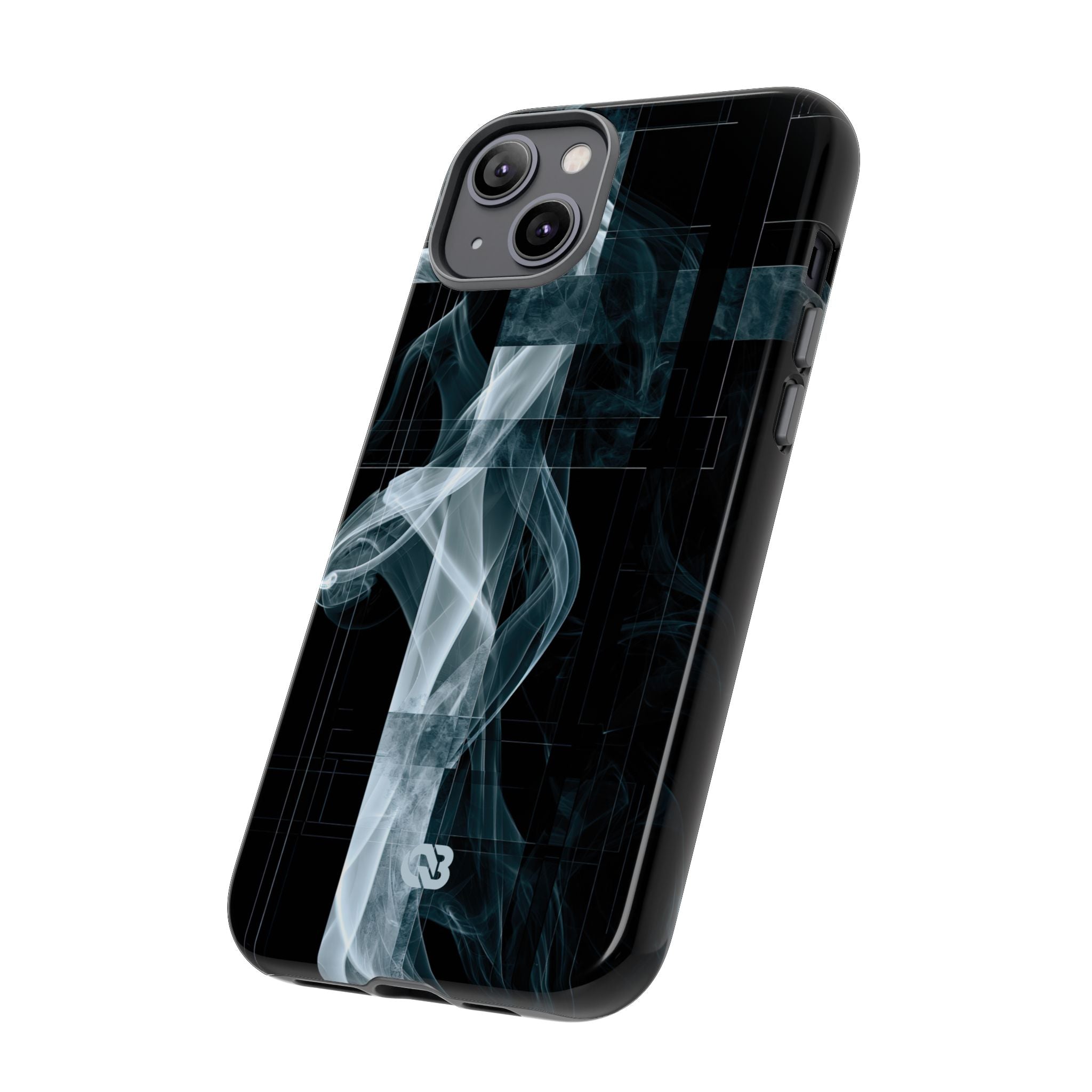 Black Tough Phone Case for iPhone - Arctic Vapor Grid