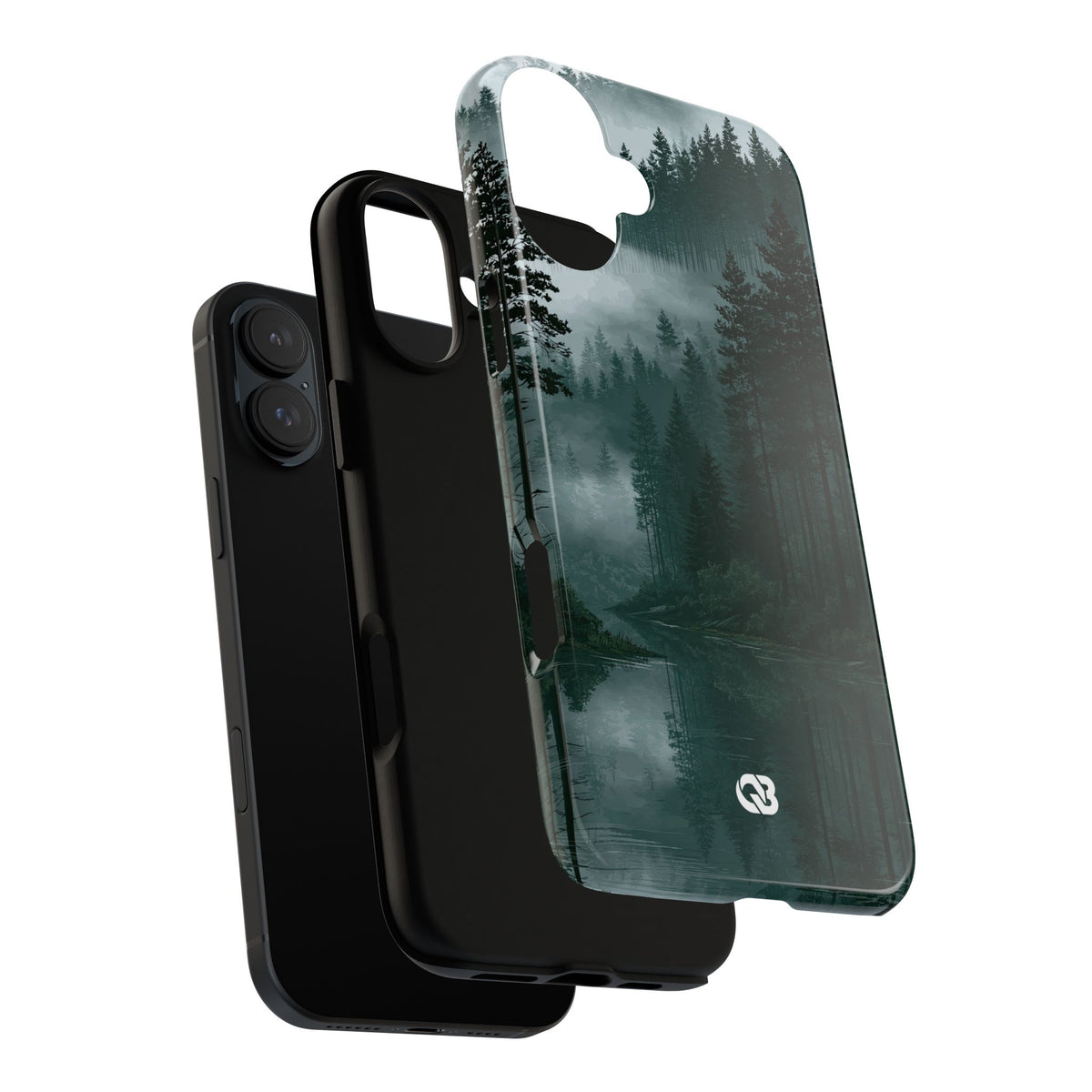 Misty Pine Reflections · Tough Phone Case for iPhone · Green