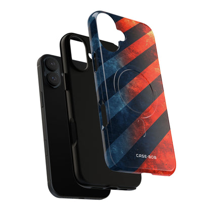Diagonal Stripes Blaze iPhone 16 Plus Case - Tough+