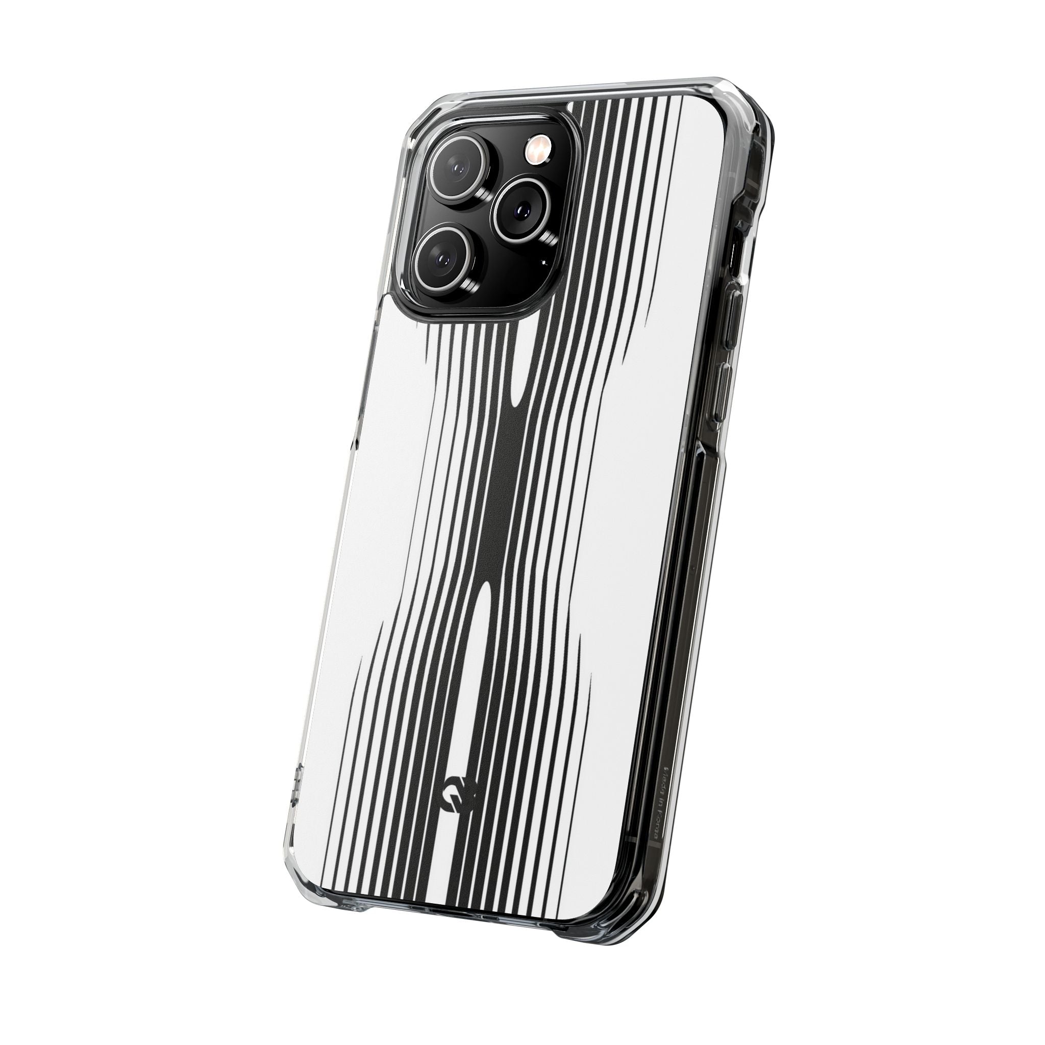White Impact MagSafe Phone Case for iPhone - Kinetic Mono Distortion