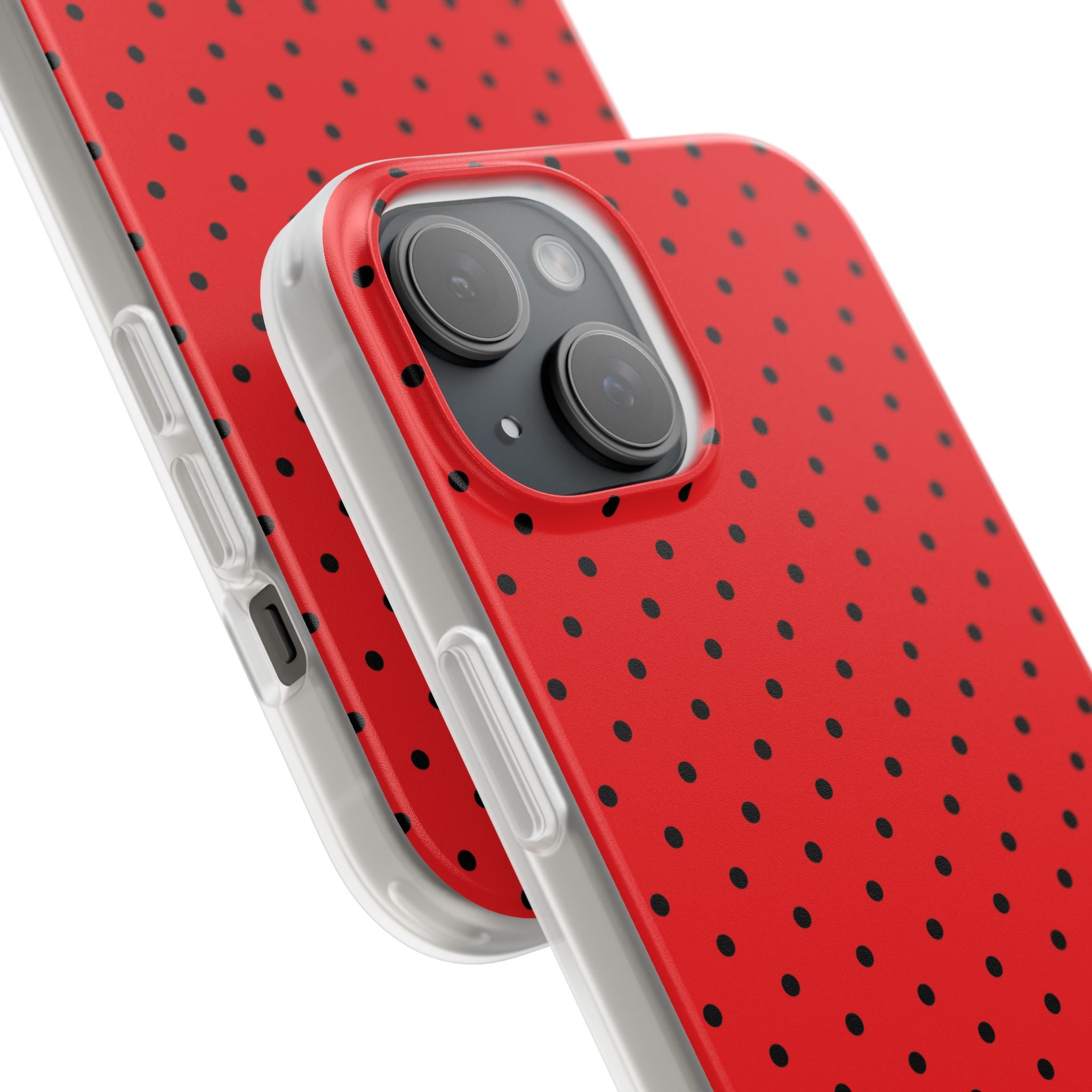 Crimson Dot Matrix iPhone 15 -pehmustekotelo
