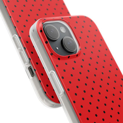 Crimson Dot Matrix iPhone 15 -pehmustekotelo