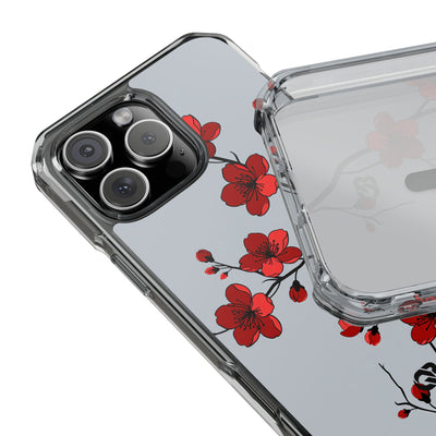 Grey Impact MagSafe Phone Case for iPhone - Crimson Blossom Onyx