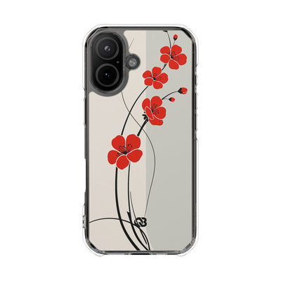 Red Impact MagSafe Phone Case for iPhone - Crimson Plum Ink
