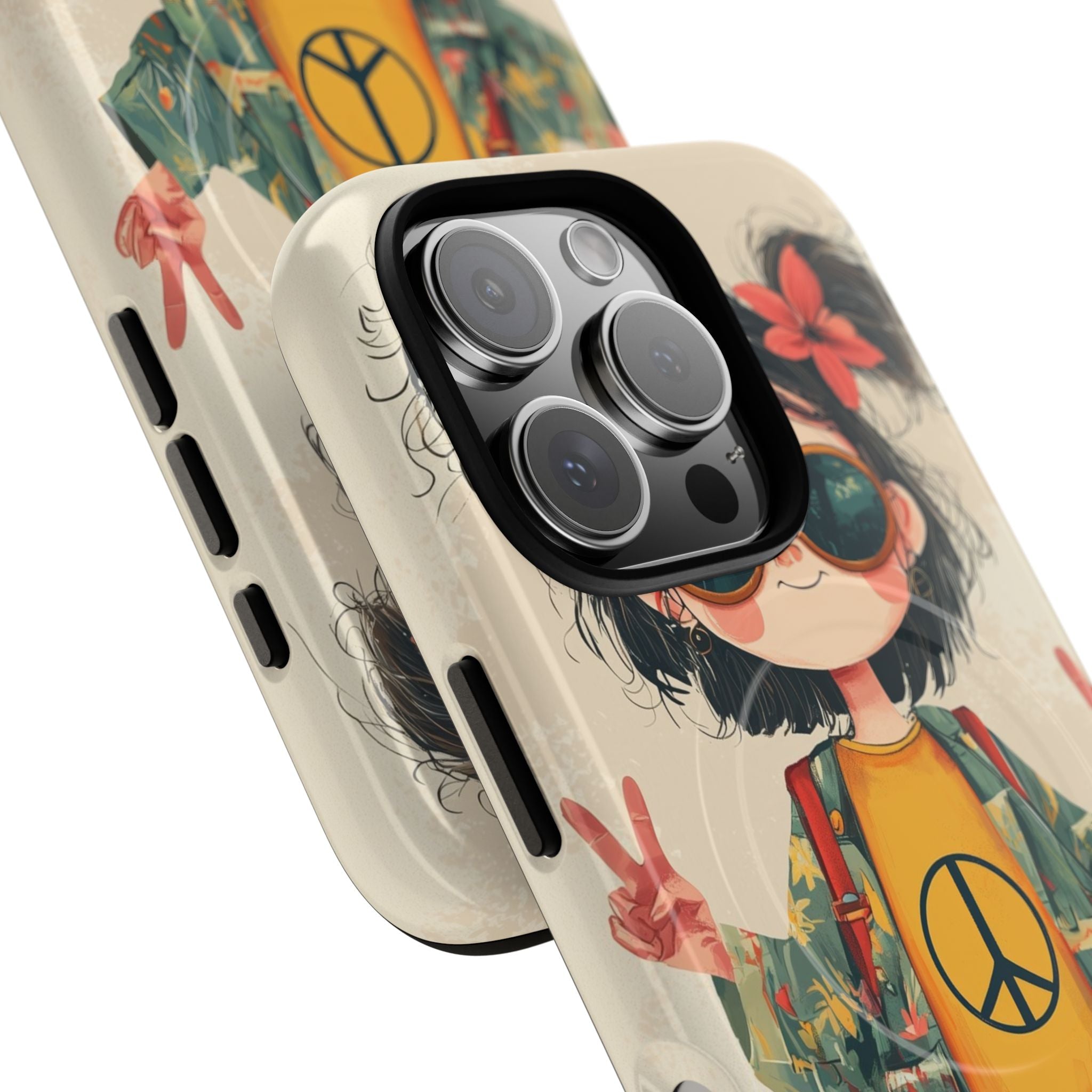 Retro Peace Girl · Tough+ Phone Case for iPhone · Magsafe