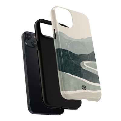 Green Tough 2.0 Magsafe Phone Case for iPhone - Misty Sage Valley