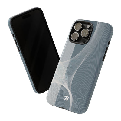 Grey Tough Phone Case for iPhone - Slate Mesh Horizon