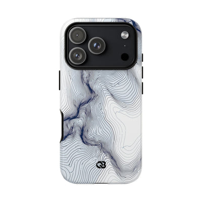 White Tough Phone Case for iPhone - Nordic Ridge Topo