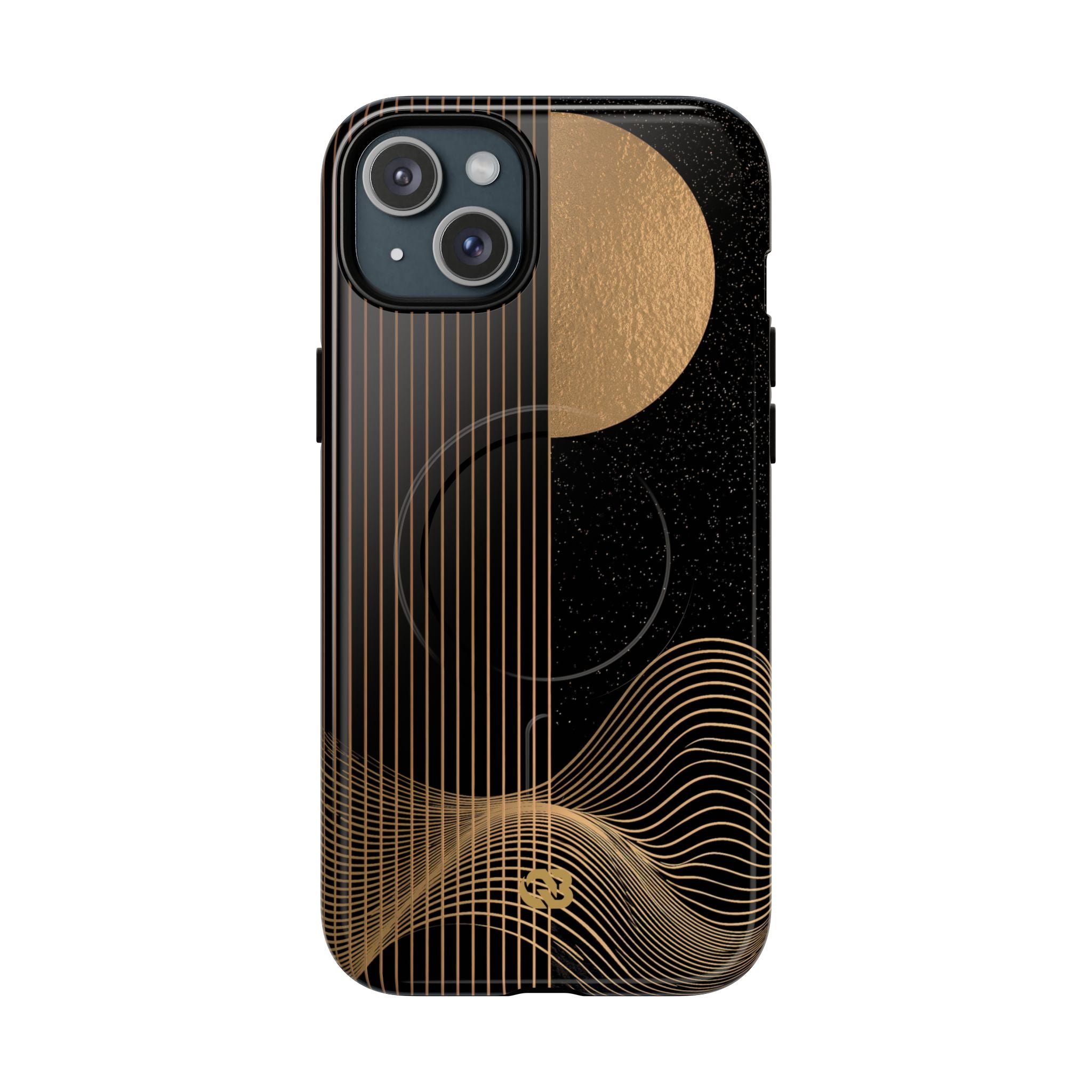 Gold Tough 2.0 Magsafe Phone Case for iPhone - Gilded Obsidian Dunes