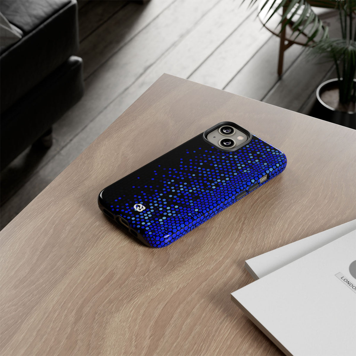 Cobalt Hex Dispersion · Tough Phone Case for iPhone · Blue