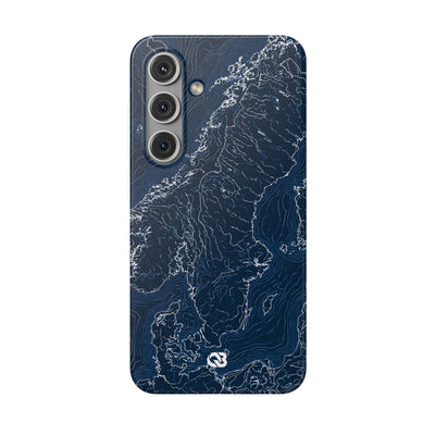 Nordic Contour Chart · Lite Phone Case for Samsung · Blue