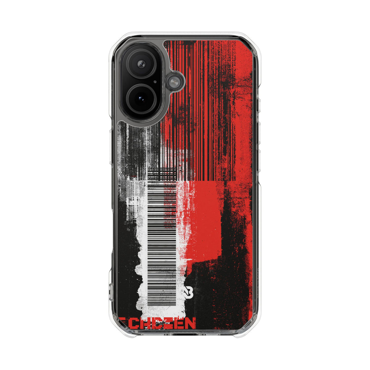 Distorted Barcode · Clear Impact Magnetic Phone Case for iPhone · Black