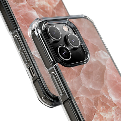 Rose Quartz Facet · Clear Impact Magnetic Phone Case for iPhone · Pink