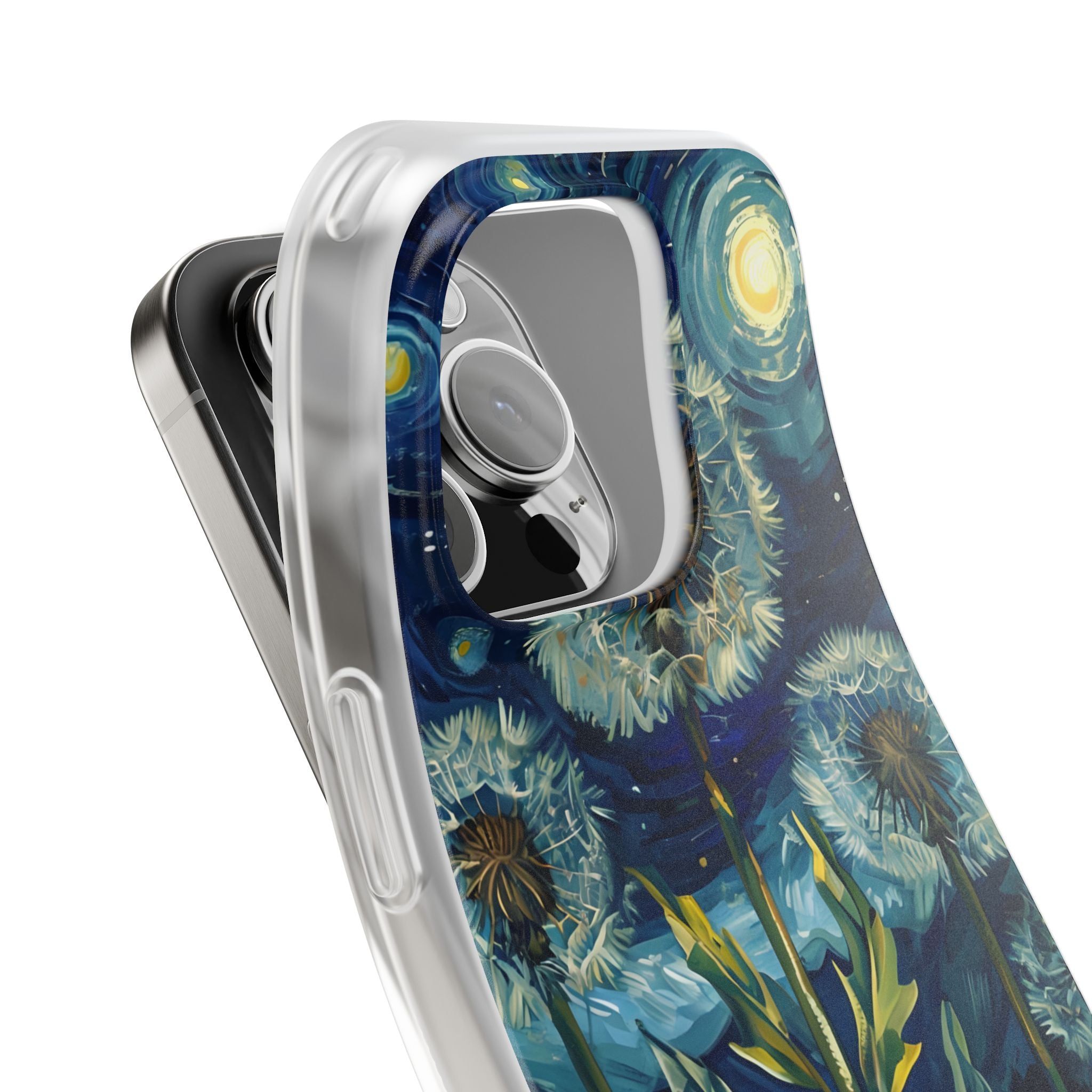 Starry Dandelion Swirl · Soft Phone Case for iPhone