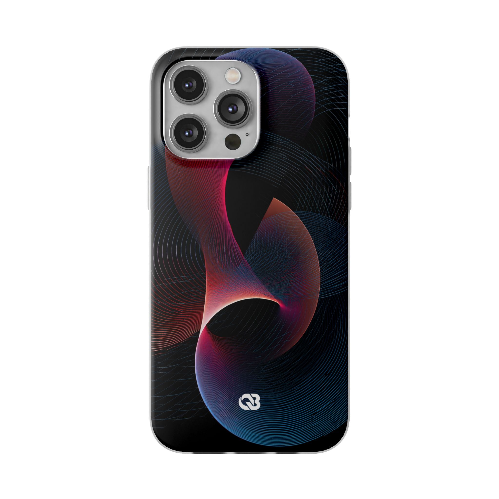 Black Lite Phone Case for iPhone - Cobalt Crimson Flux
