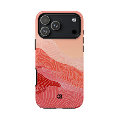 Red Tough Phone Case for iPhone - Crimson Ridge Contour