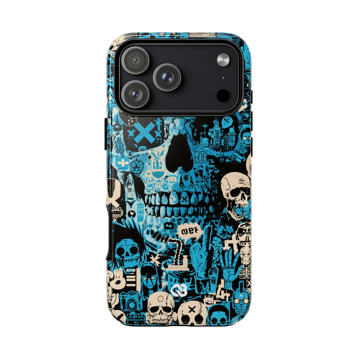 Electric Skull Graffiti · Tough Phone Case for iPhone · Blue
