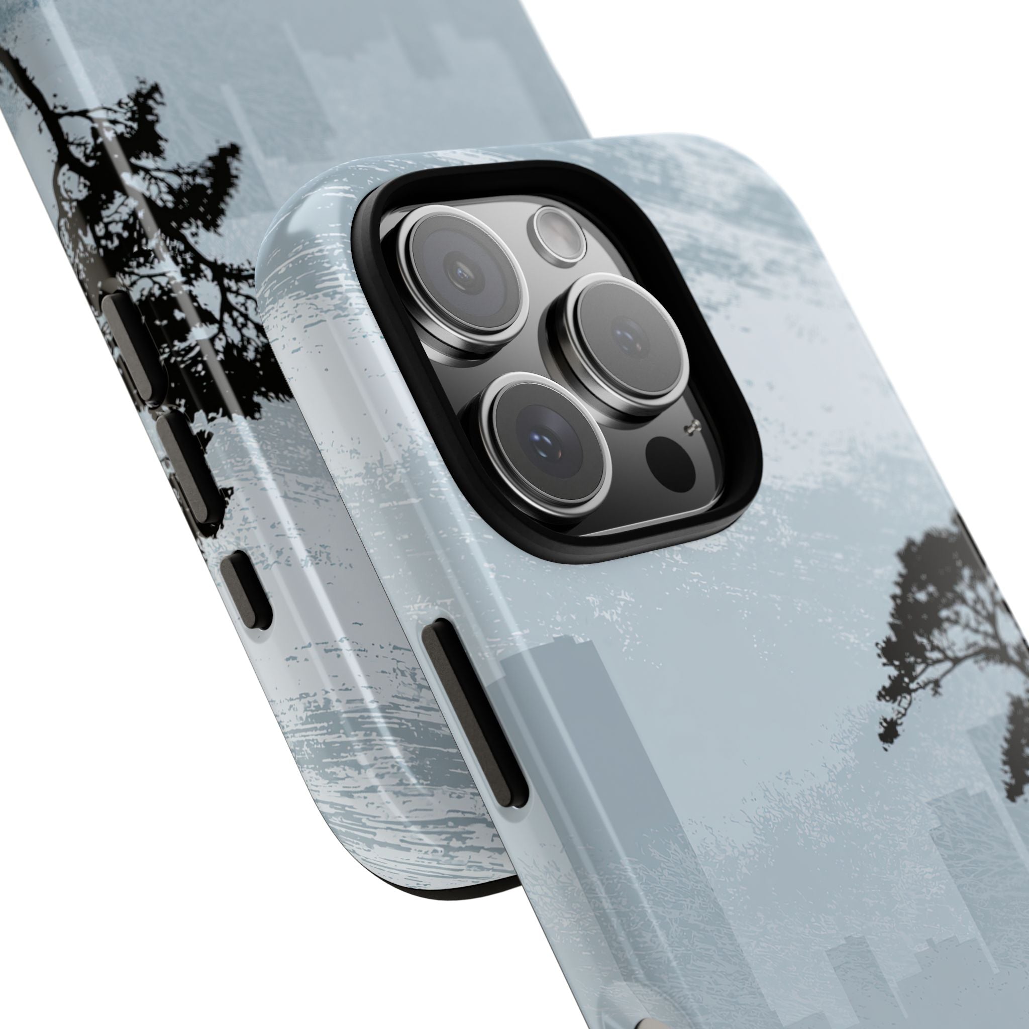 Grey Tough Phone Case for iPhone - Steel Slate Zen