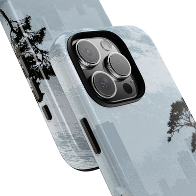 Grey Tough Phone Case for iPhone - Steel Slate Zen