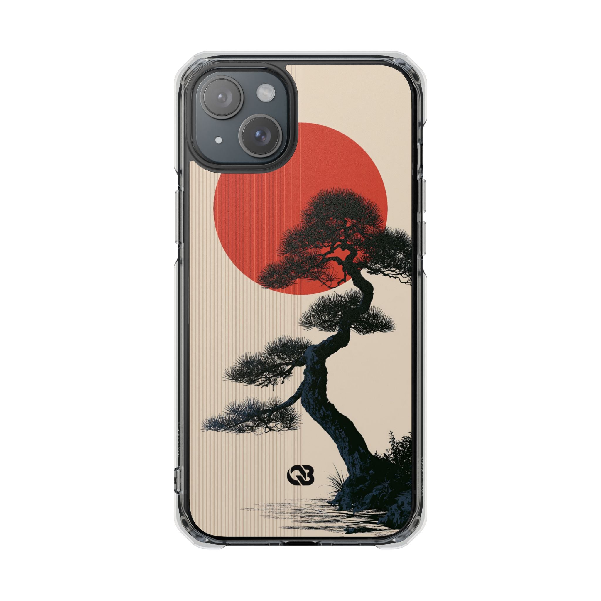 Beige Impact MagSafe Phone Case for iPhone - Kyoto Crimson Pine