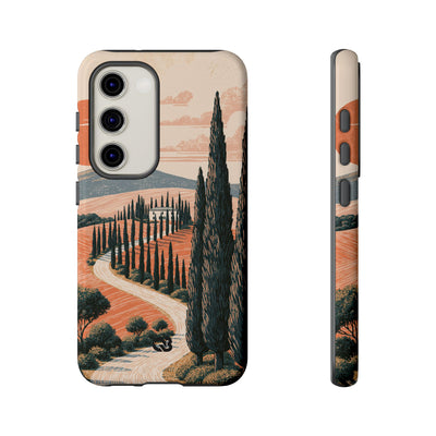 Tuscan Cypress Horizon · Tough Phone Case for Samsung · Orange