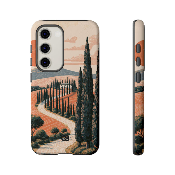 Tuscan Cypress Horizon · Tough Phone Case for Samsung · Orange