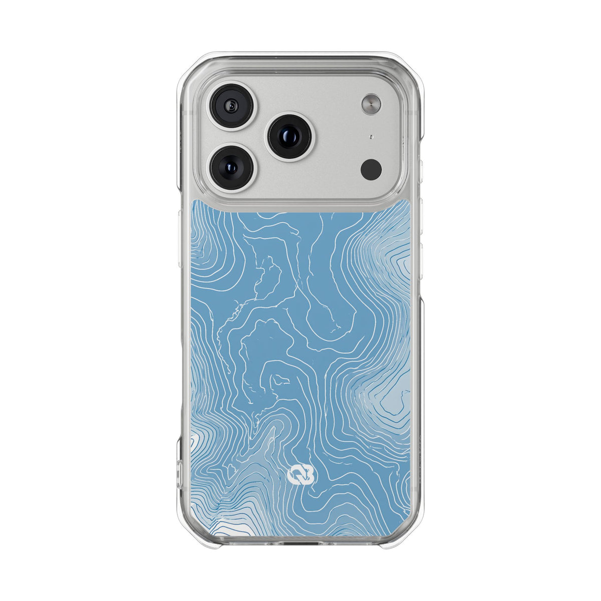Glacial Basin Topo · Clear Impact Magnetic Phone Case for iPhone · Blue
