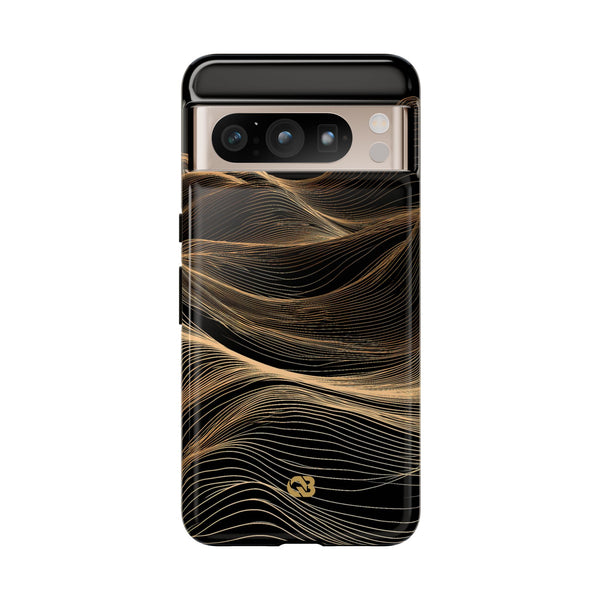 Gilded Ridge Lines · Tough Phone Case for Pixel ·  Black
