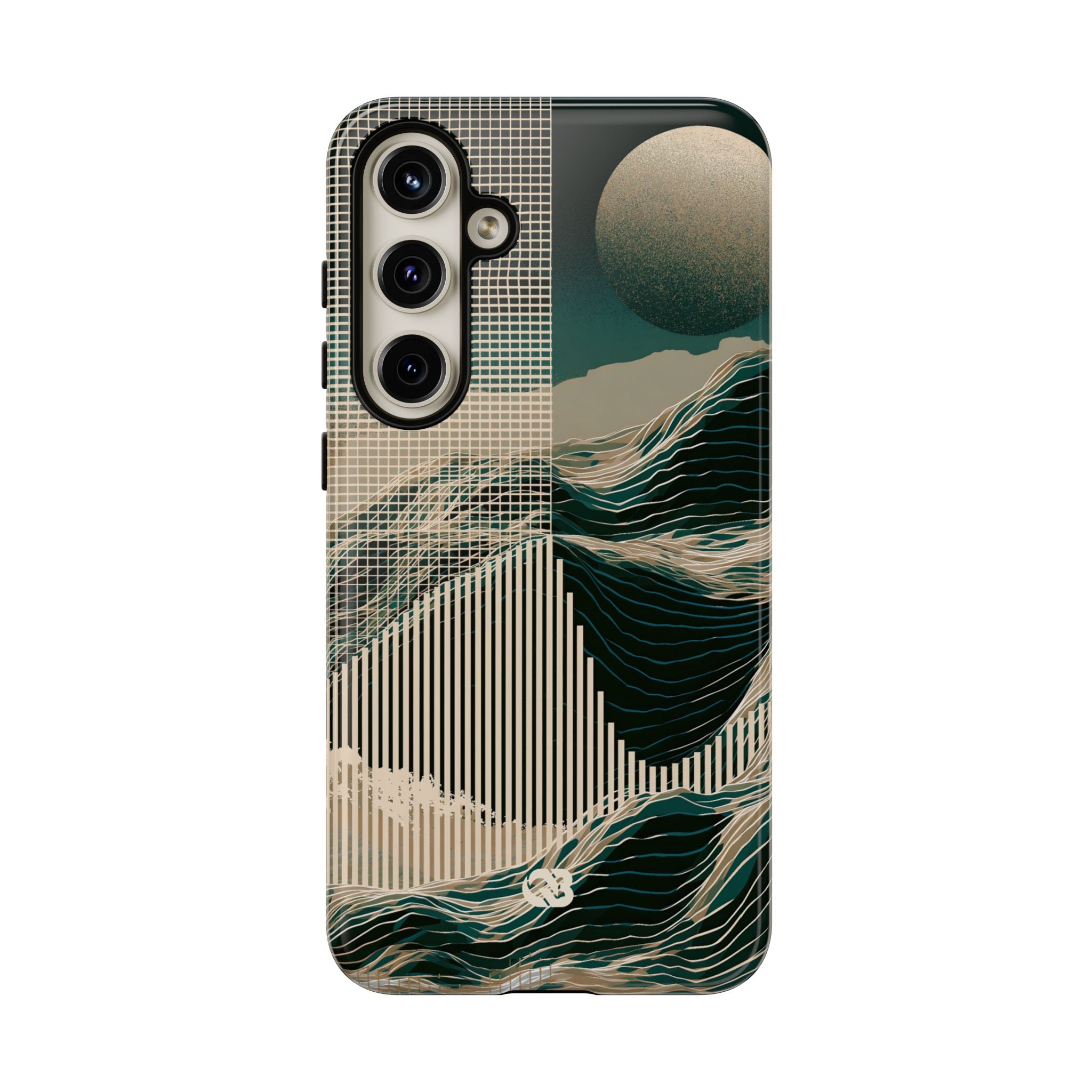 Green Tough Phone Case for Samsung - Lunar Moss Topography