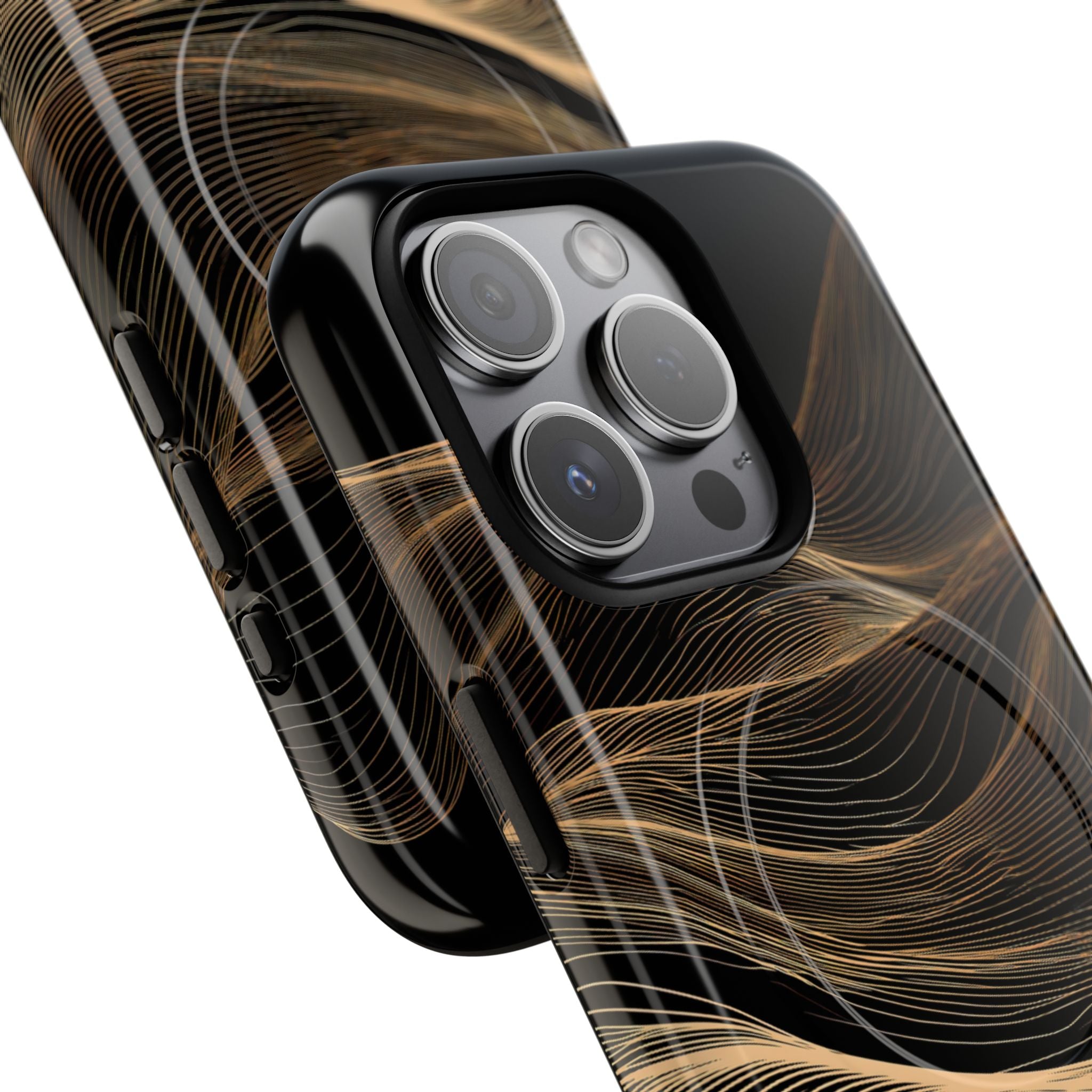 Black Tough 2.0 Magsafe Phone Case for iPhone - Copper Topo Ridge