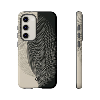 Beige Tough Phone Case for Samsung - Obsidian Cream Plume