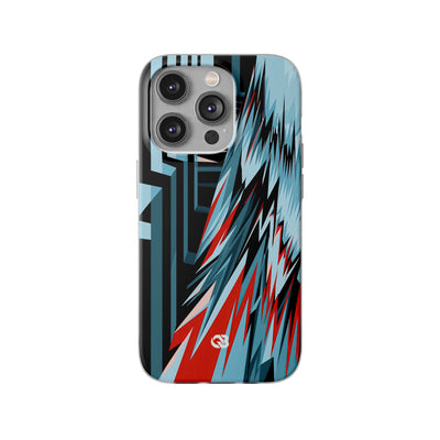 Blue Lite Phone Case for iPhone - Glitch Peak Cyan