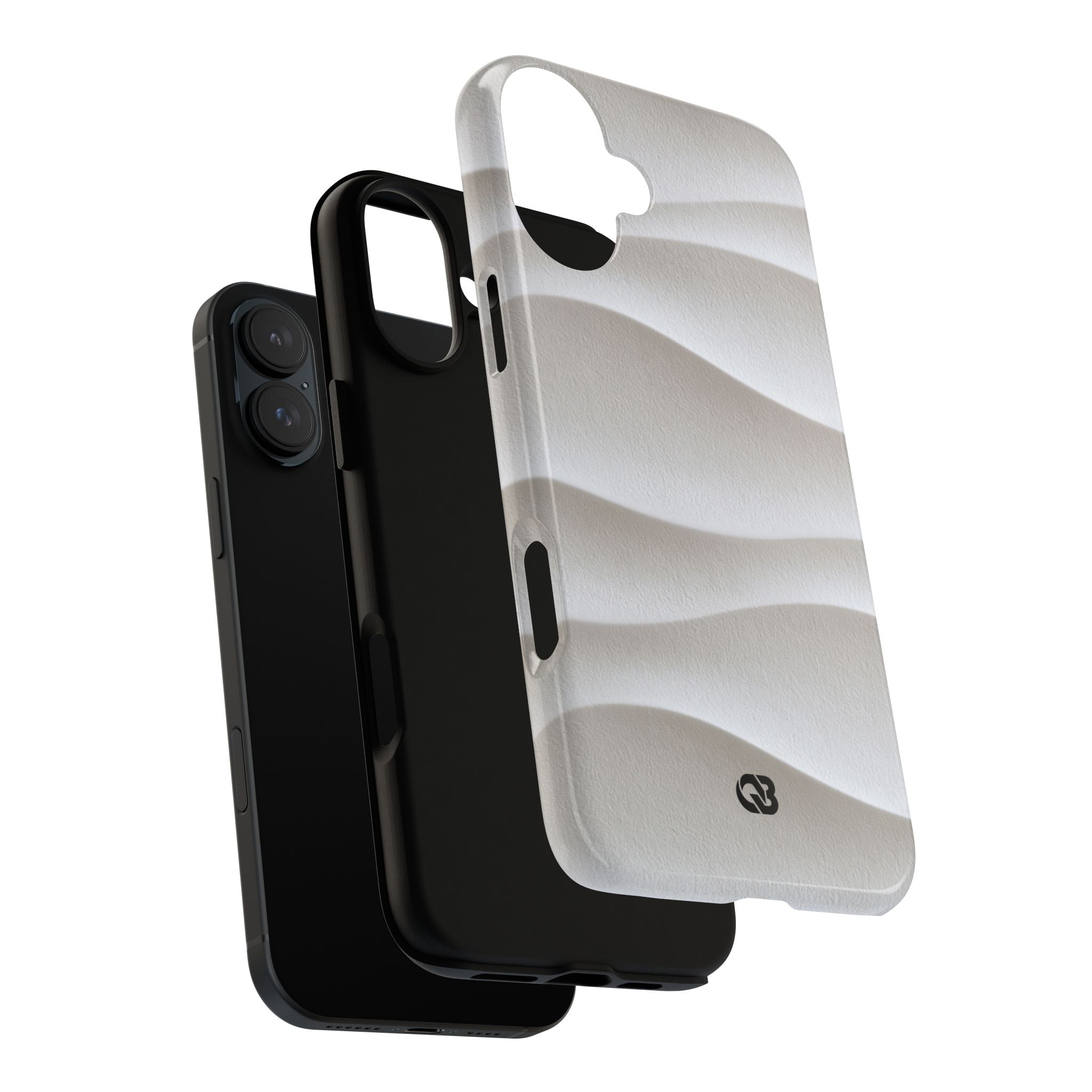 White Tough Phone Case for iPhone - Arctic Flow Ridges