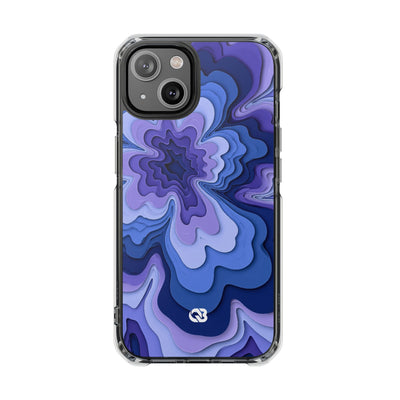 Periwinkle Strata Bloom · Clear Impact Magnetic Phone Case for iPhone · Purple