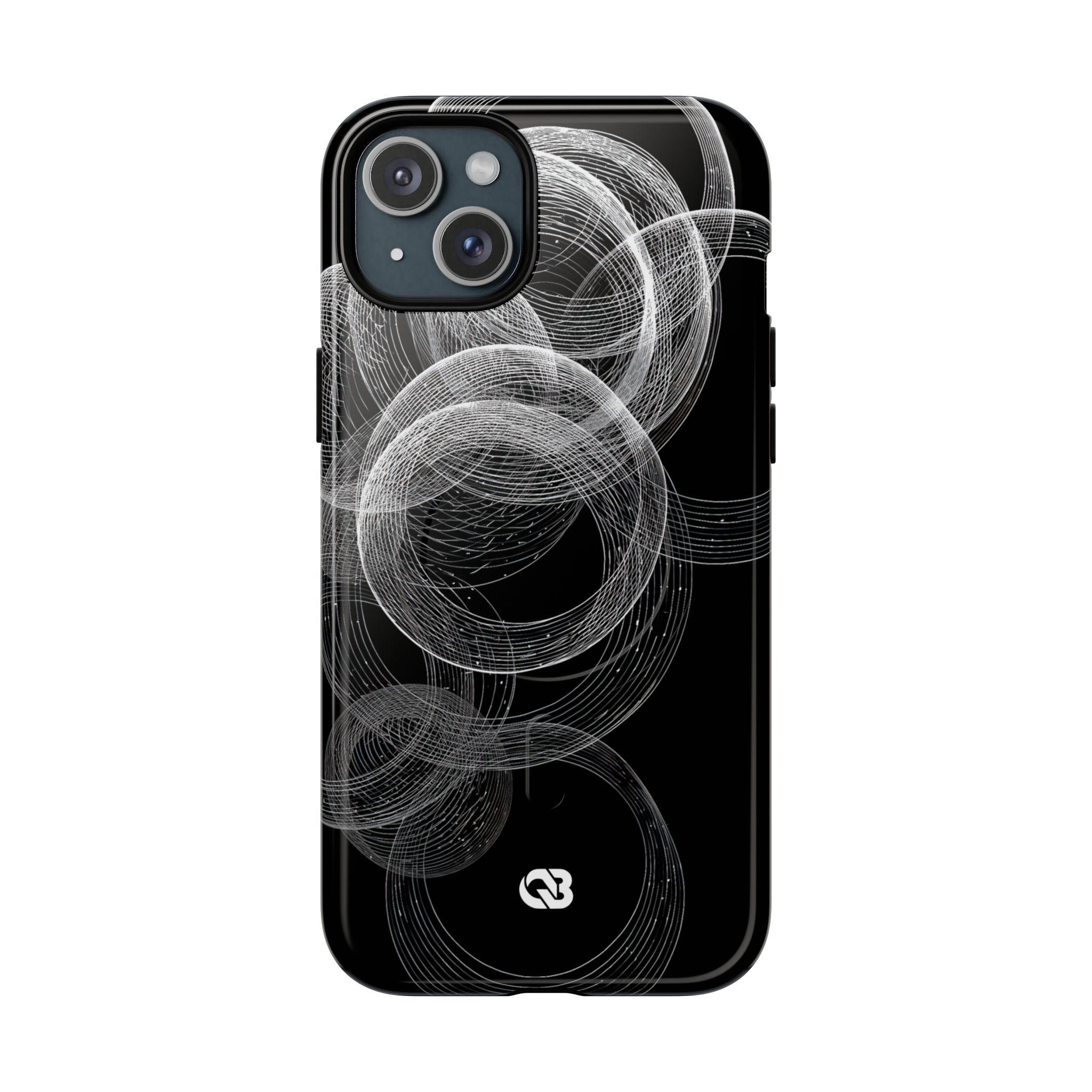 Black Tough 2.0 Magsafe Phone Case for iPhone - Kinetic Wireframe Orbit