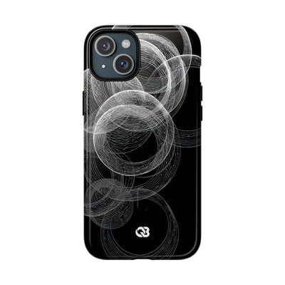 Black Tough 2.0 Magsafe Phone Case for iPhone - Kinetic Wireframe Orbit