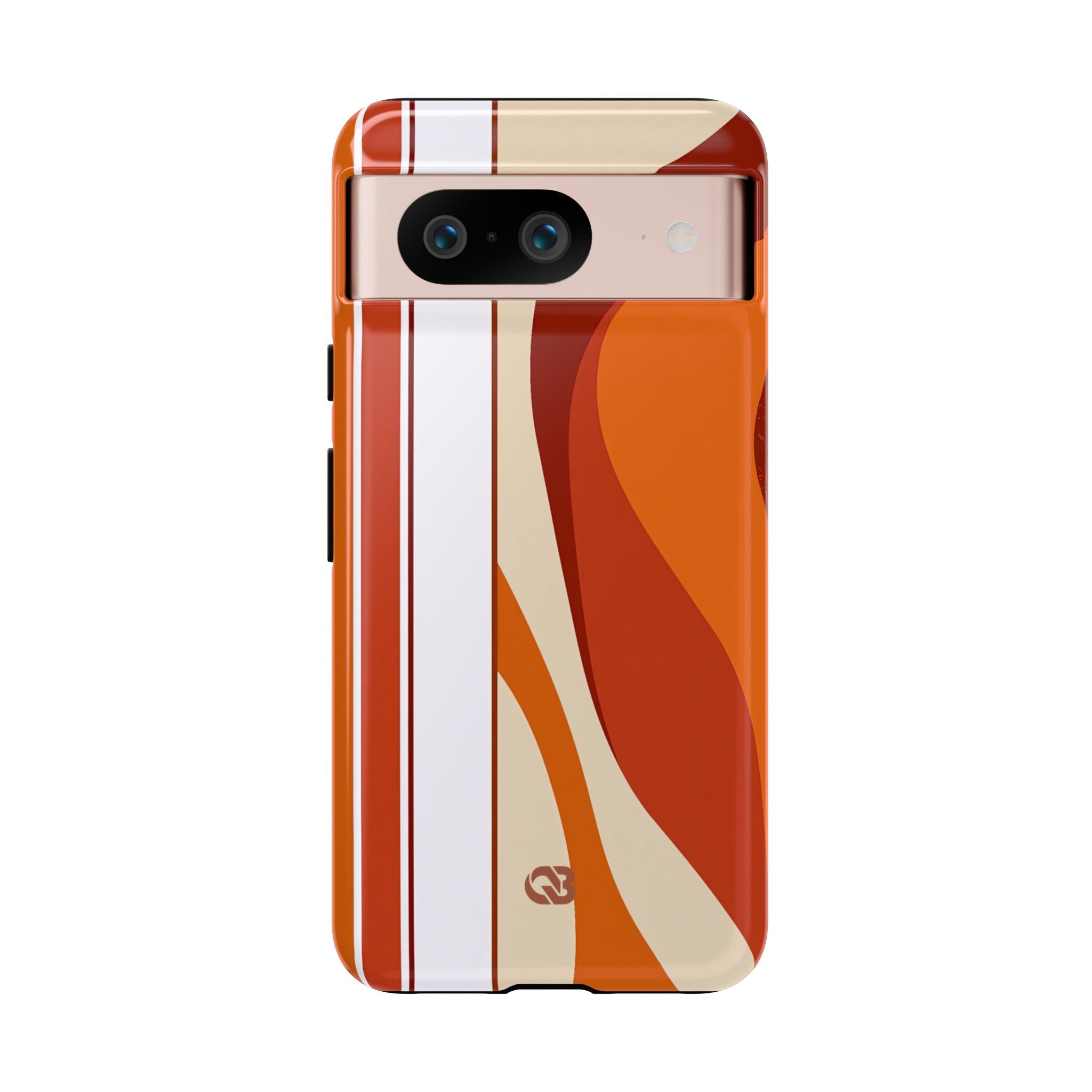 Orange Tough Phone Case for Google Pixel - Terracotta Metro Line