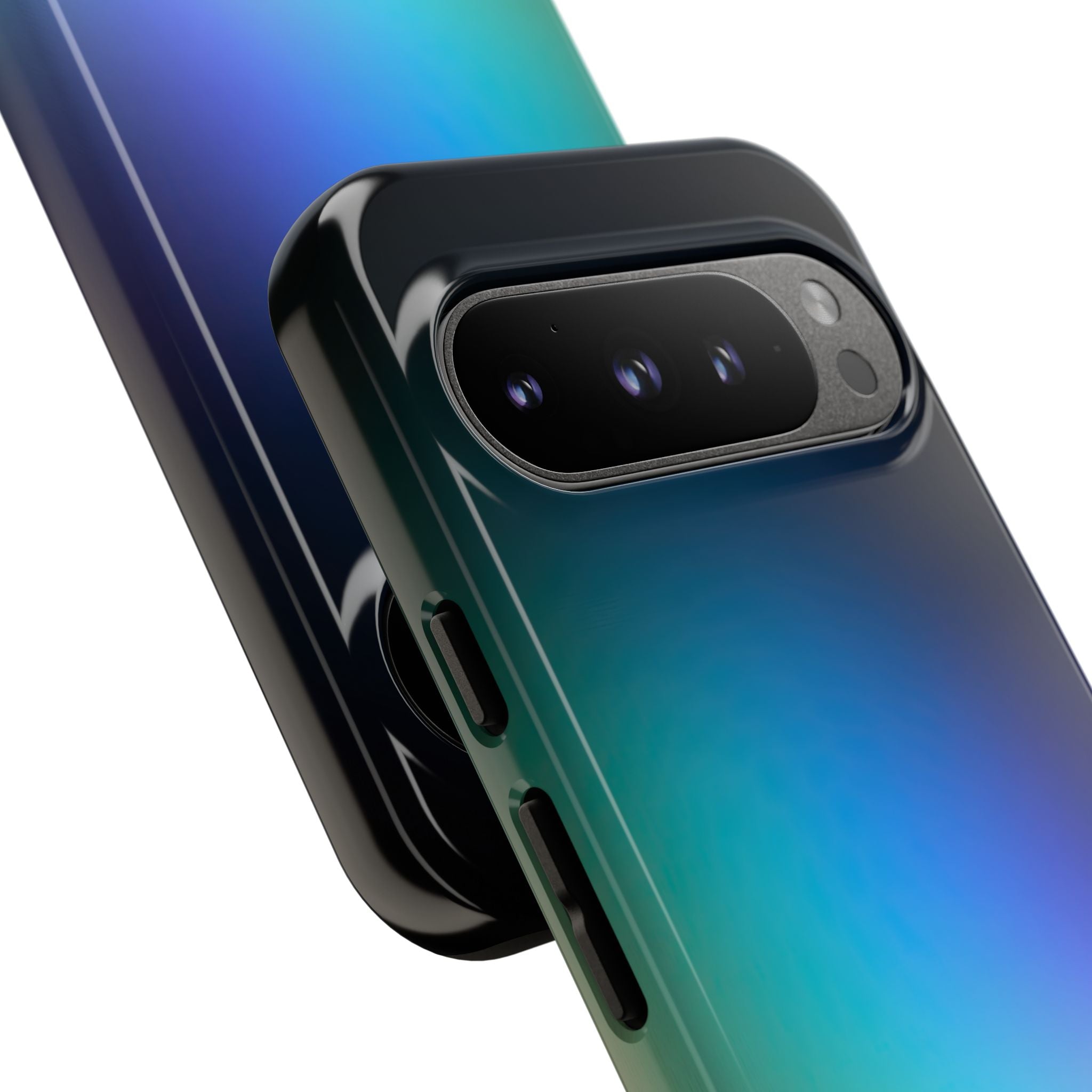 Black Tough Phone Case for Google Pixel - Electric Prism Grain