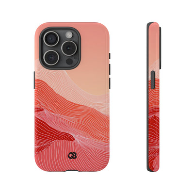 Red Tough Phone Case for iPhone - Crimson Ridge Contour