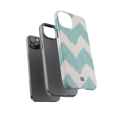 Teal Painted Chevron · Tough Phone Case for iPhone