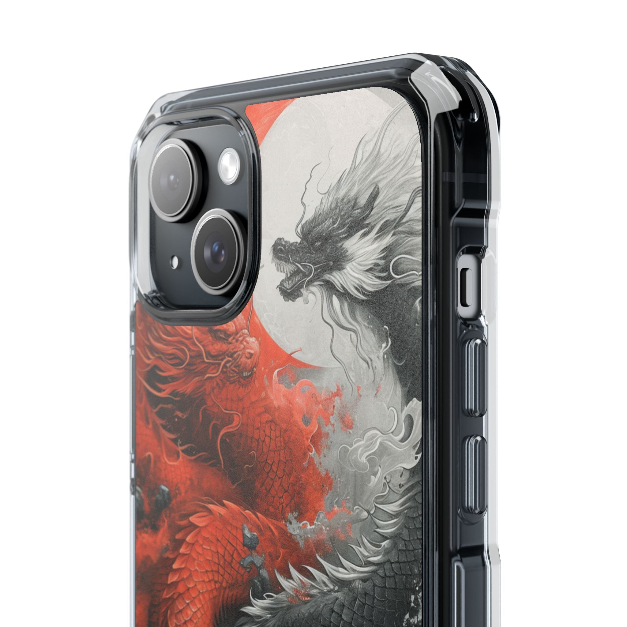 Twin Dragons Crimson iPhone 15 Plus Case - Impact