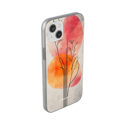 Curved Stem Sunset iPhone 14 Plus Case - Soft