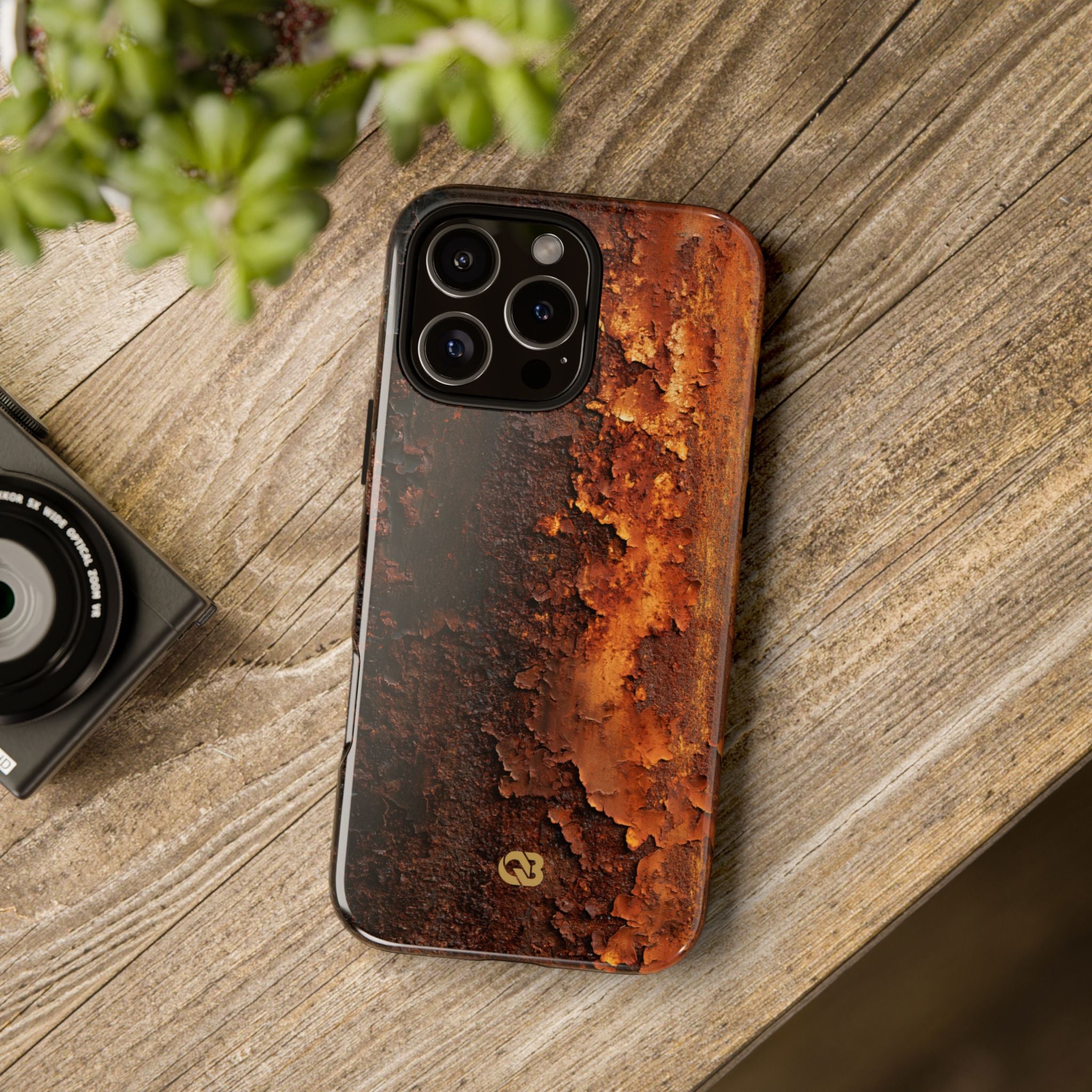 Orange Tough Phone Case for iPhone - Oxidized Iron Crust