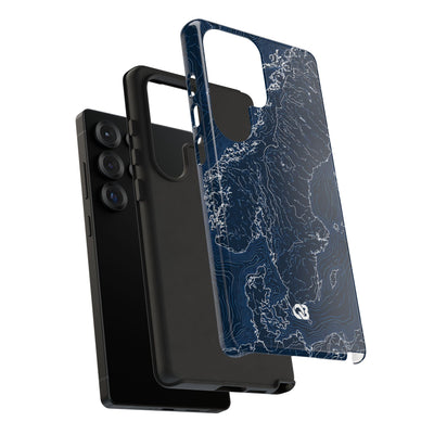 Nordic Contour Chart · Tough Phone Case for Samsung · Blue