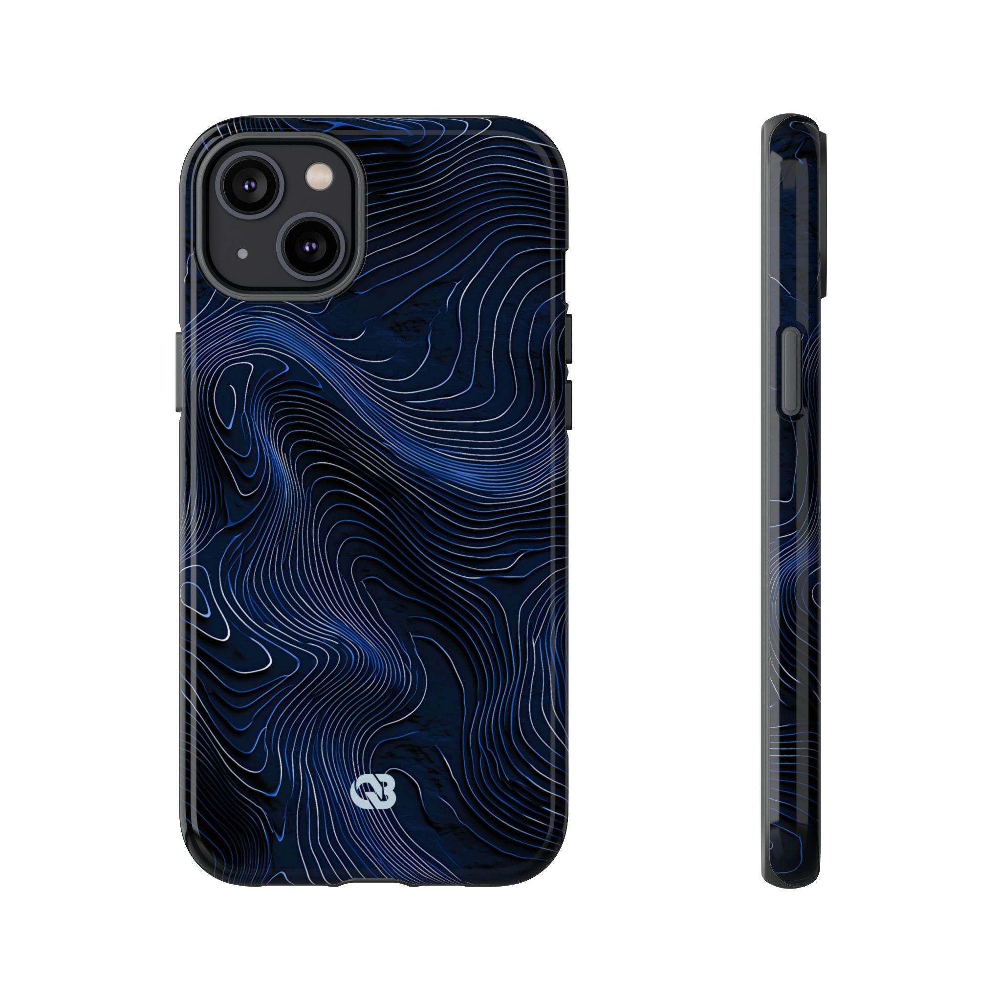 Blue Tough Phone Case for iPhone - Cobalt Contour Ridge