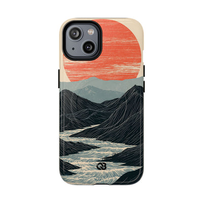 Beige Tough 2.0 Magsafe Phone Case for iPhone - Crimson Ridge Flow