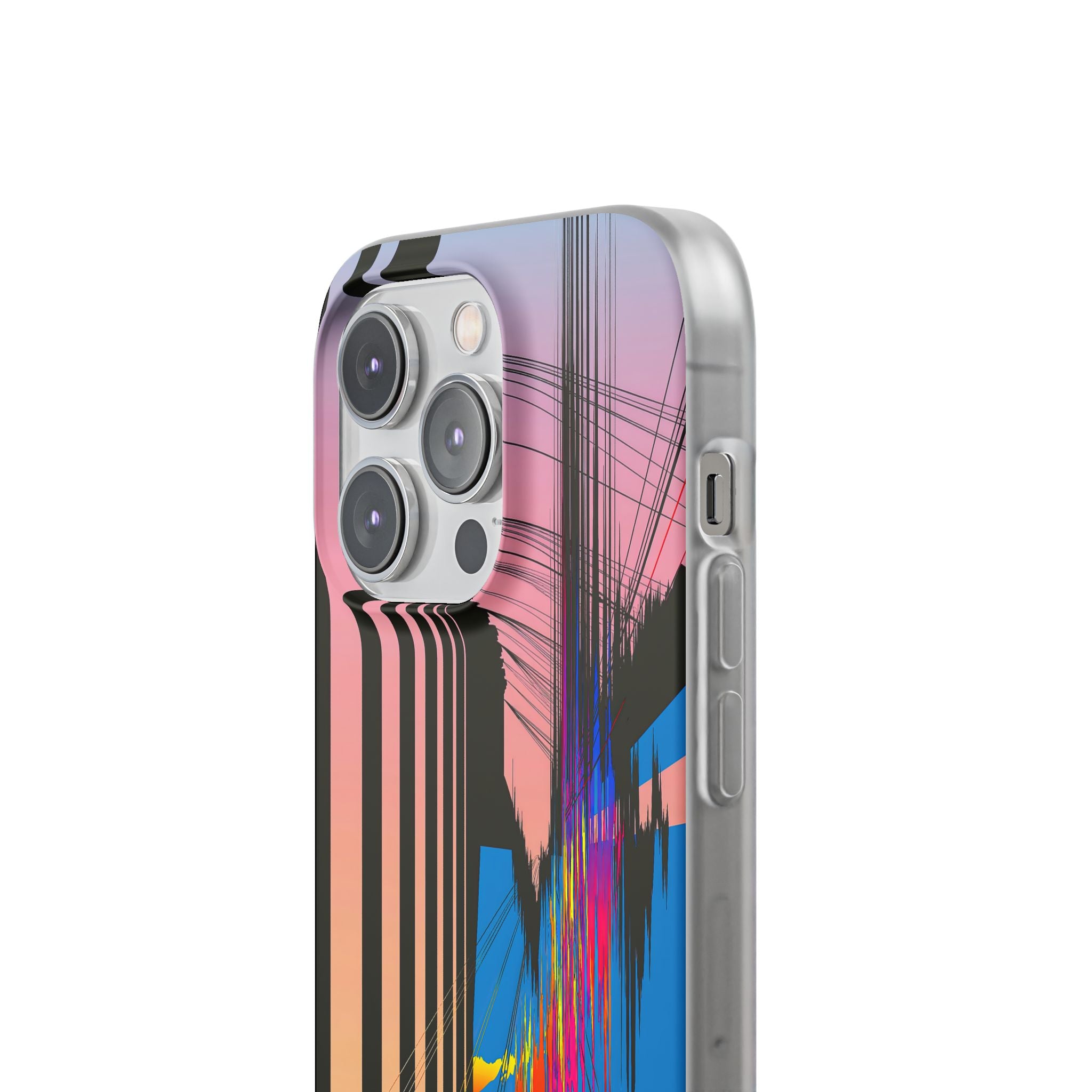 Blue Lite Phone Case for iPhone - Fractured Data Skyline