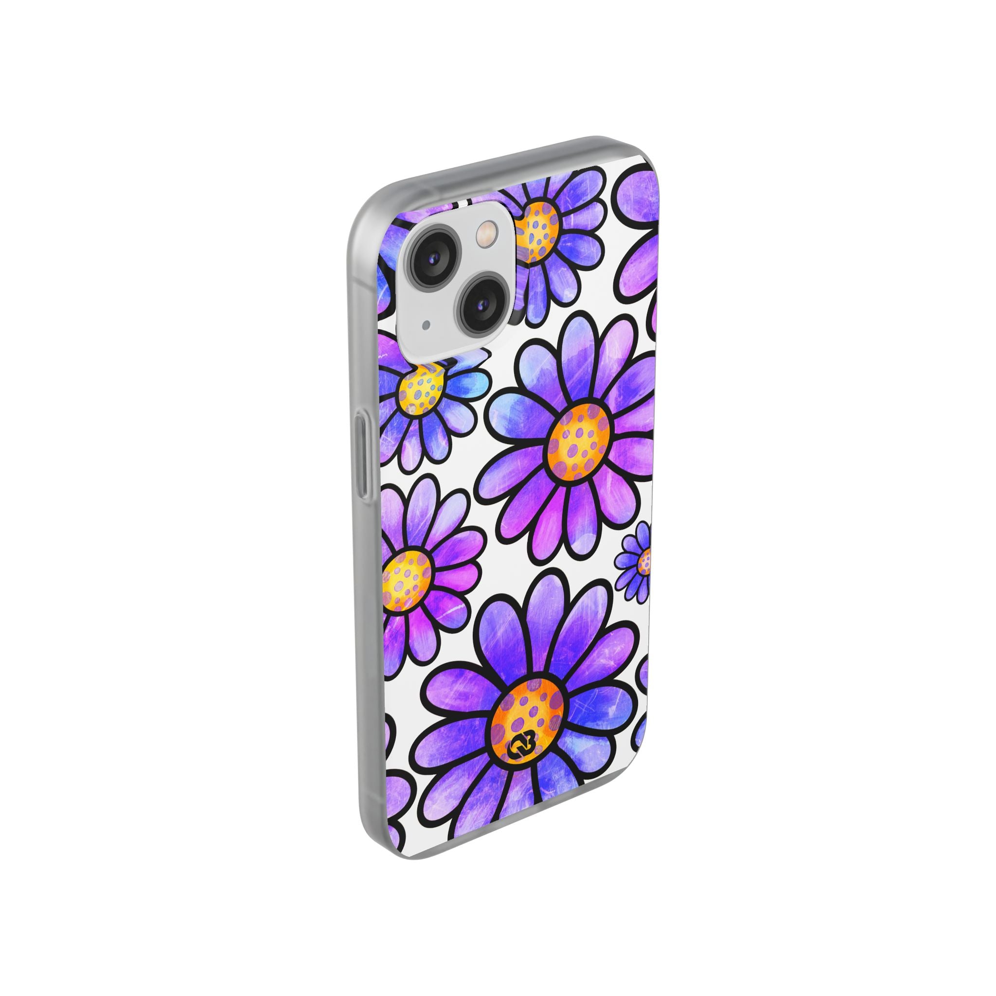 Violet Grunge Bloom · Soft Hoesje voor iPhone