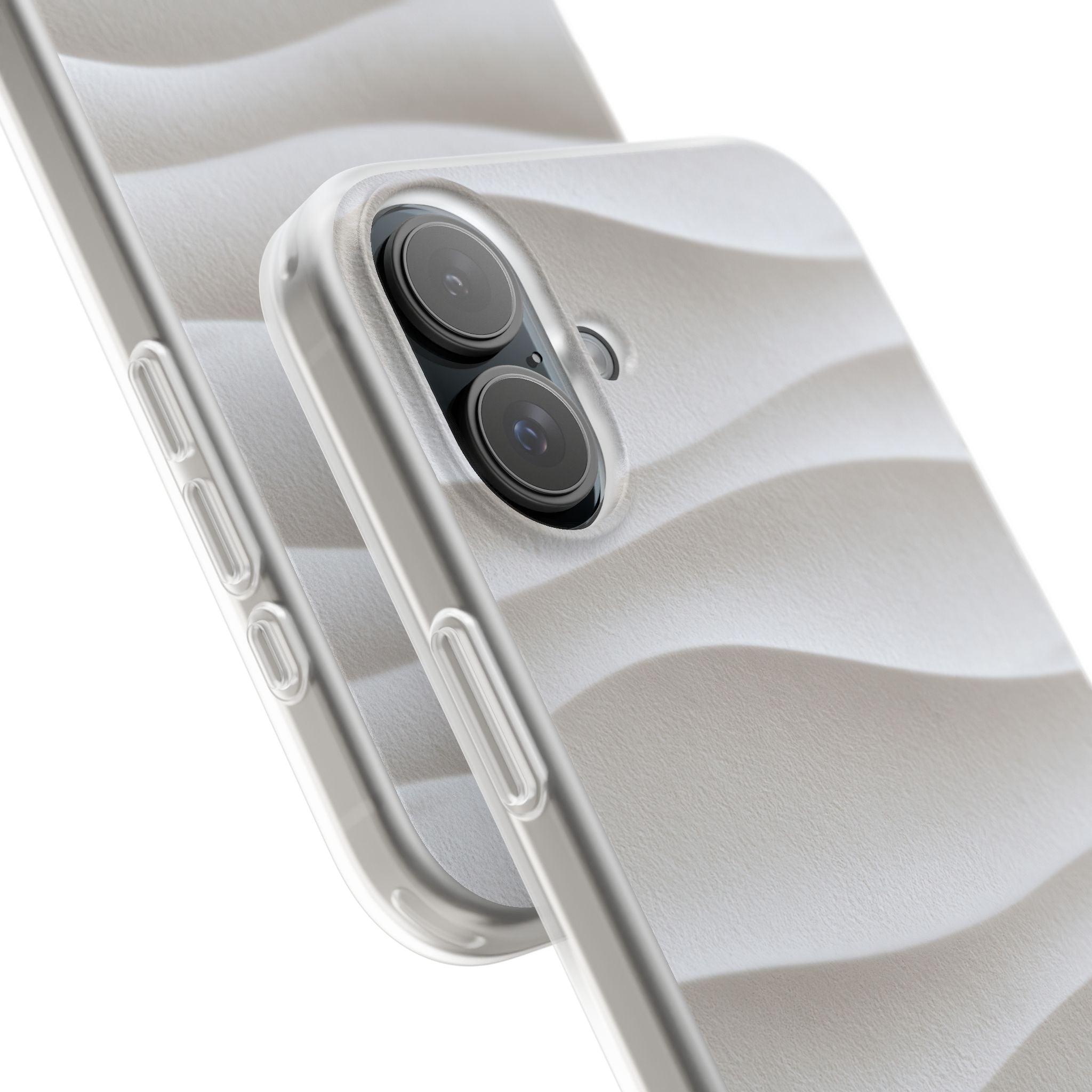 White Lite Phone Case for iPhone - Arctic Flow Ridges