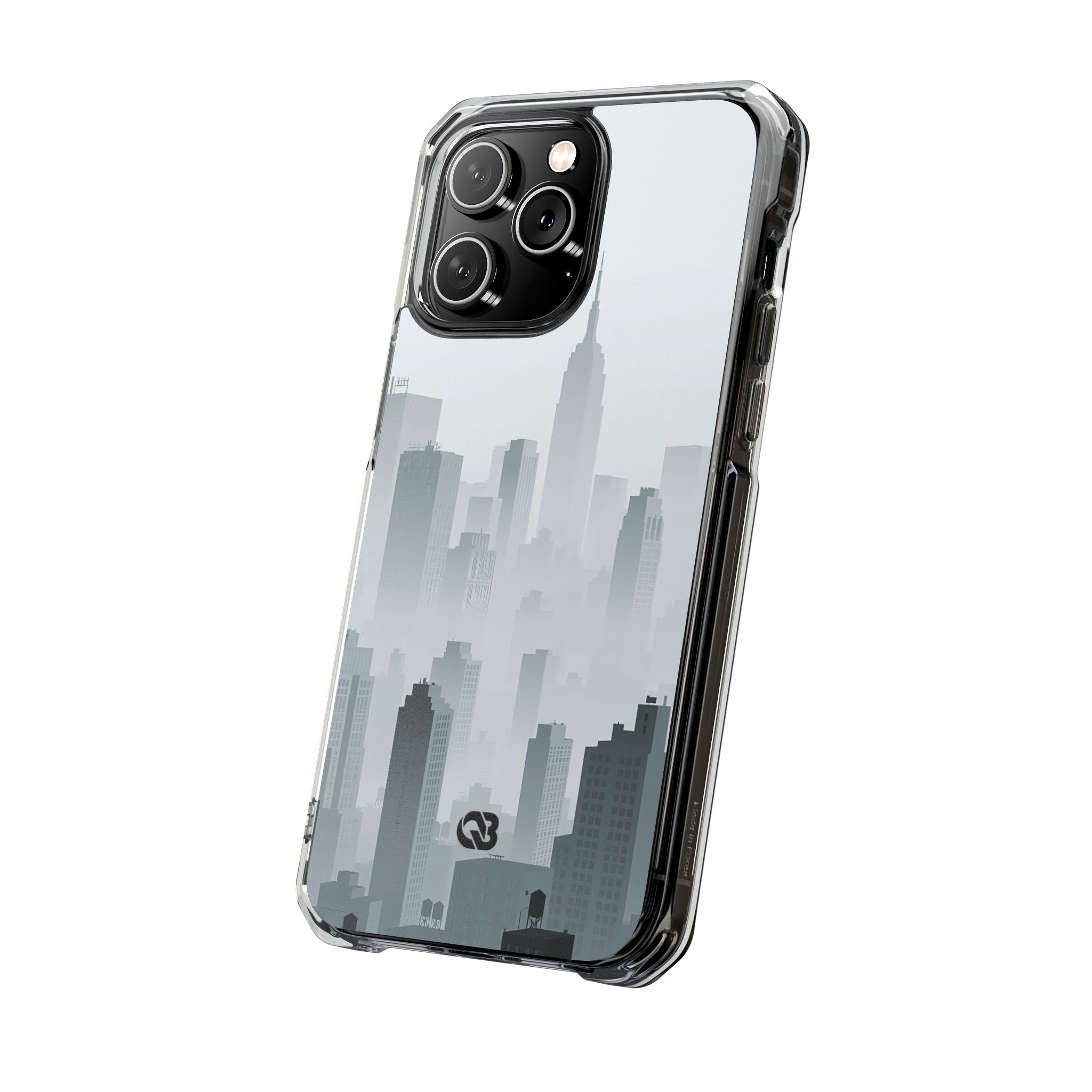 Grey Impact MagSafe Phone Case for iPhone - Steel Mist Skyline